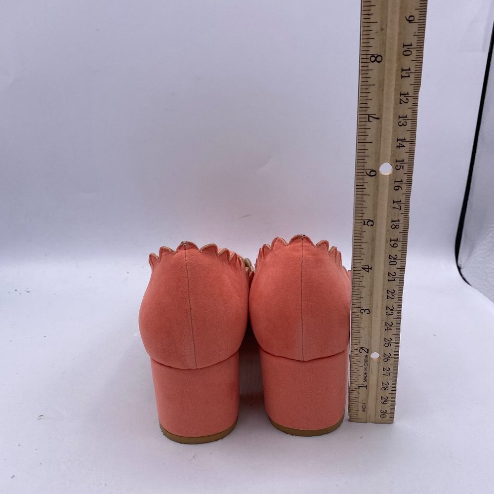 FSJ Pink Chunky Heels Suede Pump - Picture 7 of 11